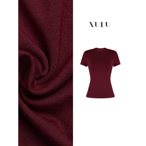 XULU原创夏季新款透气棉圆领打底衫修身短款T恤短袖上衣