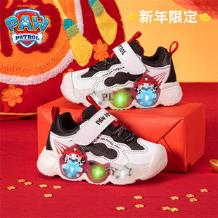 汪汪队男童灯鞋儿童鞋2025年秋冬新款加绒亮灯闪光鞋中小童男宝宝