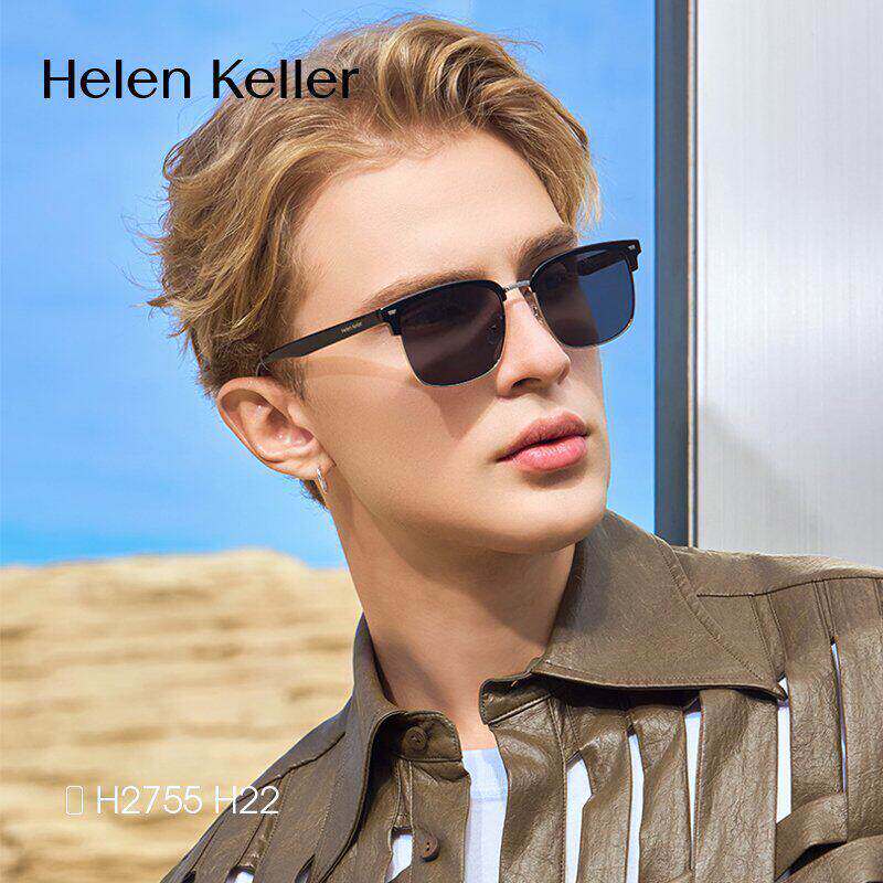 海伦凯勒2025年偏光太阳镜潮流半框运动防紫外线男墨镜眼镜H2755