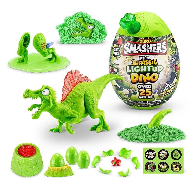 zuru爆裂小子侏罗纪发光恐龙蛋大号绿色恐龙蛋恐龙化石考古挖掘