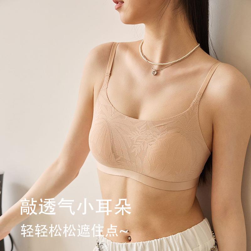 【香港秀才】抹胸内衣女薄款显胸小性感蕾丝防走光隐形裹胸文胸罩