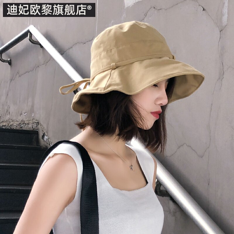 网红ins风日系宽檐薄款渔夫帽