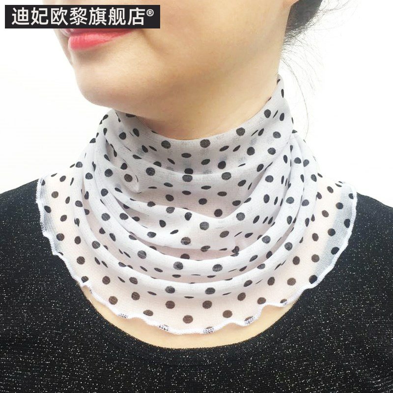 丝巾小围巾遮面纱百搭夏季轻薄秋女夏天防晒围脖套头脖套护颈脖