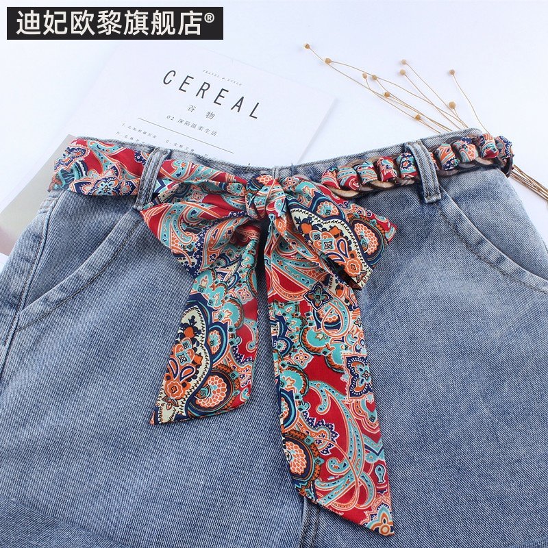 时尚韩宽丝带腰带配裙子百搭超长雪纺飘带编织蝴蝶结打结女士腰封