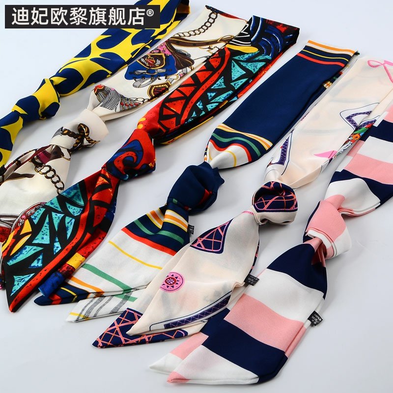 领结腰带春秋韩国双层缎面小丝巾