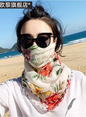 颈部韩国薄款雪纺护脖子百变丝巾