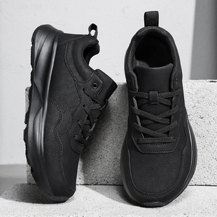 邓氏鱼6E宽楦男鞋秋冬黑色防水运动休闲鞋男士宽头特大码加绒棉鞋