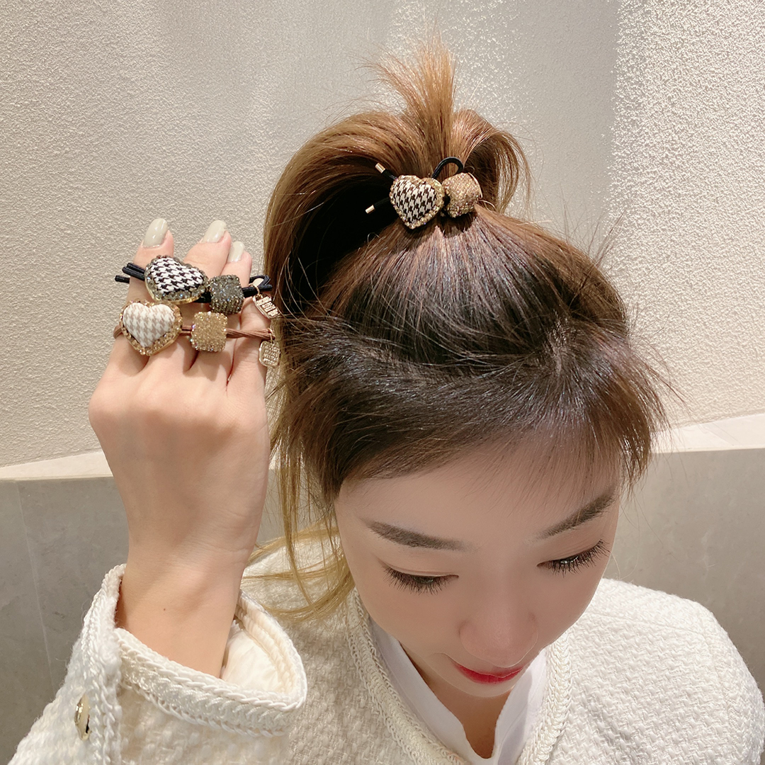 日韩闪钻爱心甜美少女丸子发饰