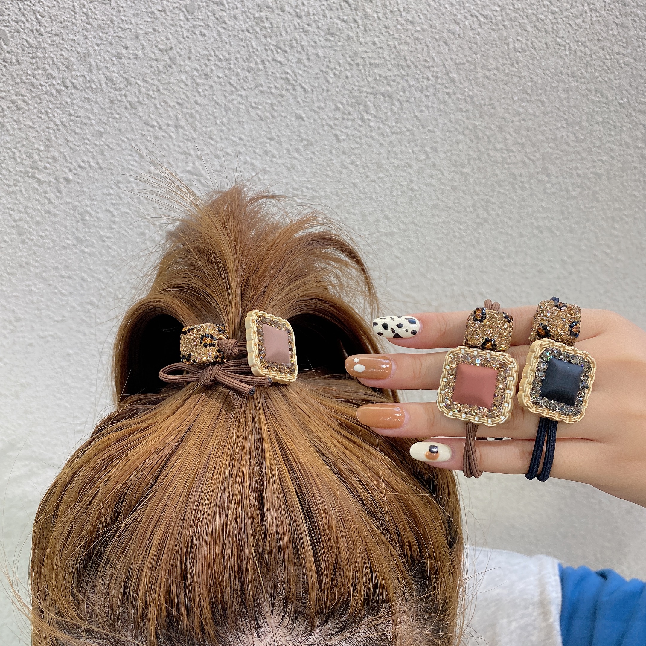 韩版豹纹简约时尚百搭优雅水钻