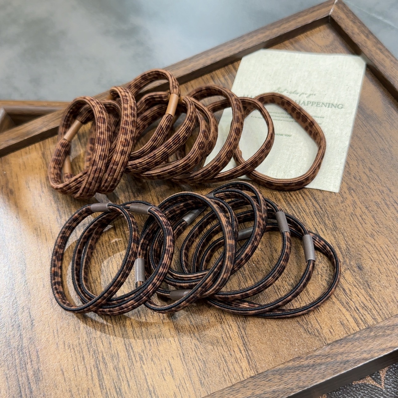 韩系豹纹基础皮筋女扎头高弹力橡皮筋耐用发圈发绳头绳扎马尾皮套