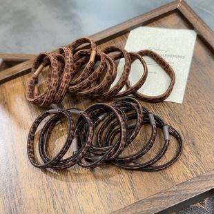 韩系豹纹基础皮筋女扎头高弹力橡皮筋耐用发圈发绳头绳扎马尾皮套