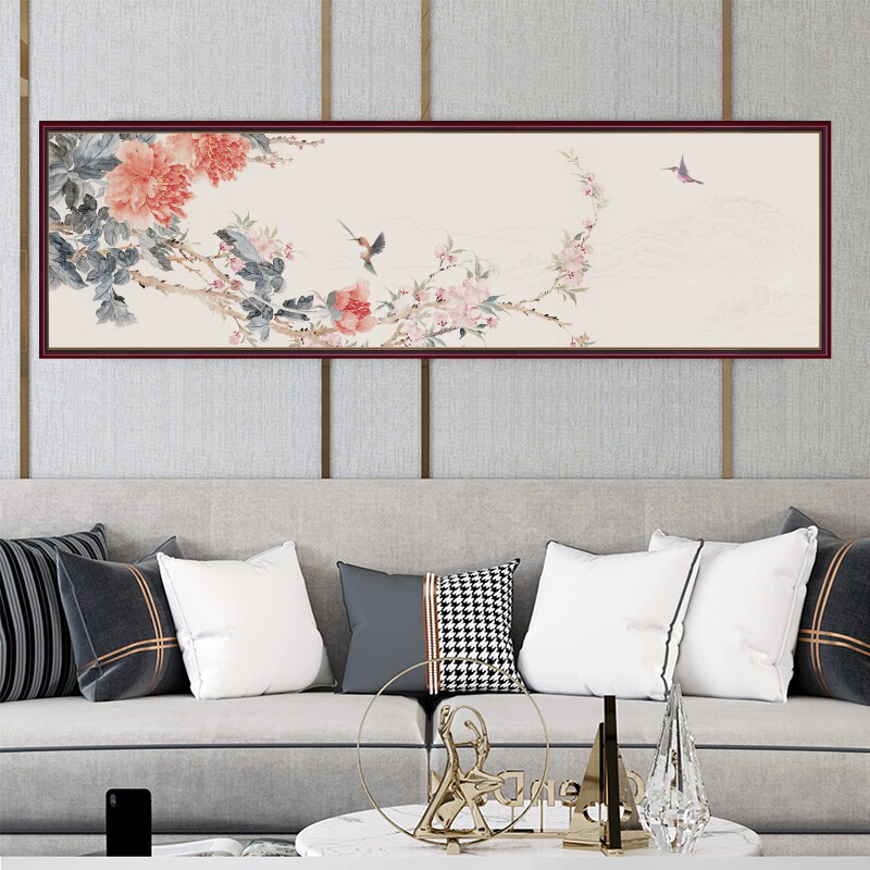 中古风客厅装饰画沙发背景墙挂画背景墙自粘贴画房间温馨壁画