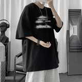 T106P20短句风潮流百搭云朵印花糖果色短袖T恤港风青年情侣装，男装T恤，电商A050