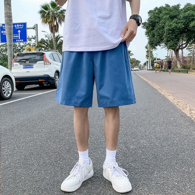 K208P20外景纯色糖果夏装薄款百搭潮流学生五分裤沙滩裤短裤，男装休闲裤，电商A050