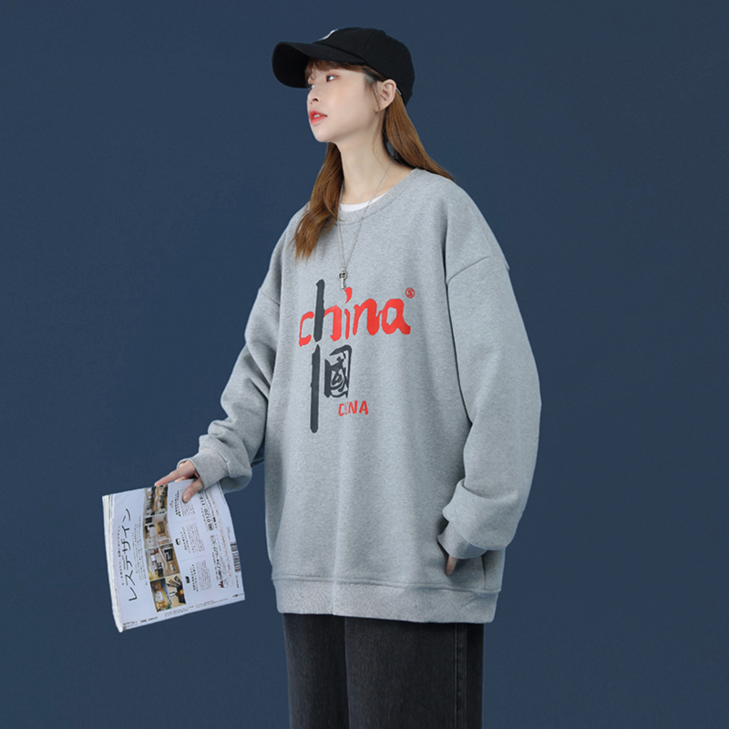 Y101P32中性风套头宽松情侣装字母印花港风春装卫衣休闲，男装卫衣，电商A050