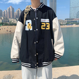 J902P59港风外景潮流休闲青年情侣棒球领字母数字印花夹克春装，男装夹克，电商A050