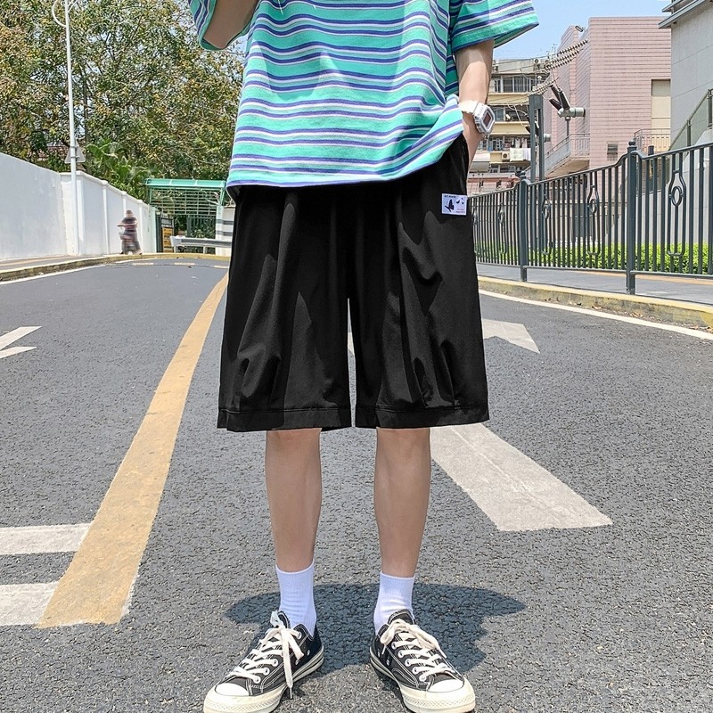 K1620P24外景冰丝蝴蝶印花港风夏装短裤五分裤百搭情侣装休闲，男装休闲裤，电商A050