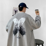 Y8888P55室内港风休闲棒球领情侣棒球服雪山印花开衫卫衣港风，男装卫衣，电商A050