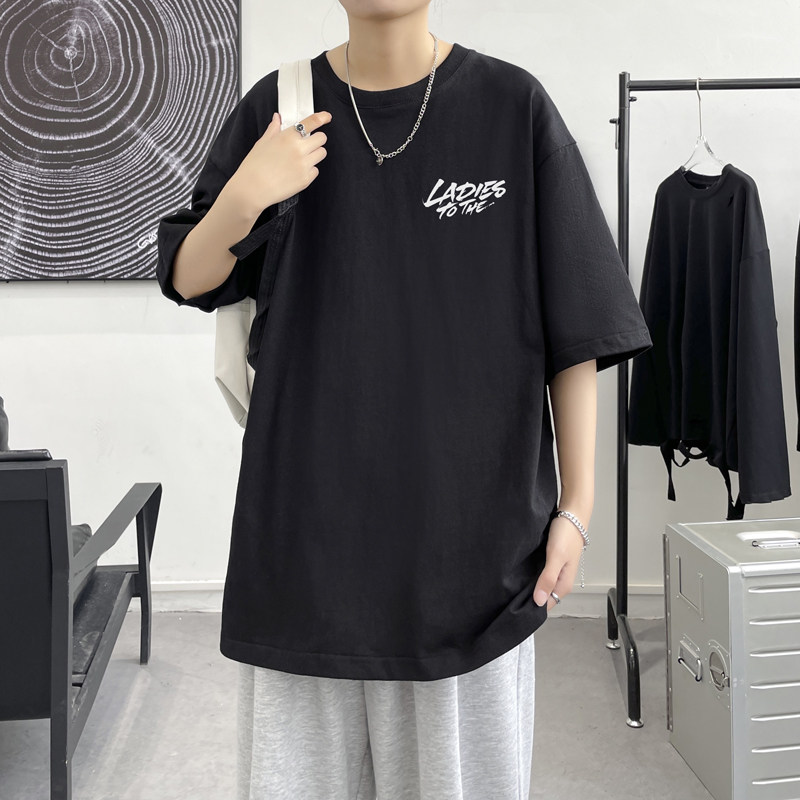 T008P18大皂风字母印花港风休闲宽松短袖学生情侣T恤夏装,男装T恤,电商A050