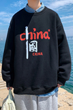 Y101P32港风外景宽松休闲印花圆领套头情侣卫衣，男装卫衣，电商A050