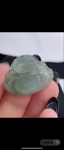 冰种底色一刀切佛公弥勒佛大肚佛玉佛吊坠