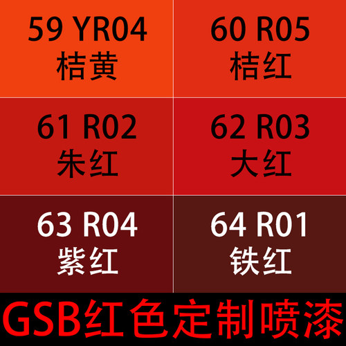 gsb自喷漆国标色红色系