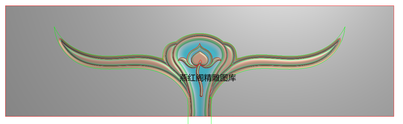 精雕图桃心实木大床靠背灰度图浮雕图洋花爱心床头花板长方形横板