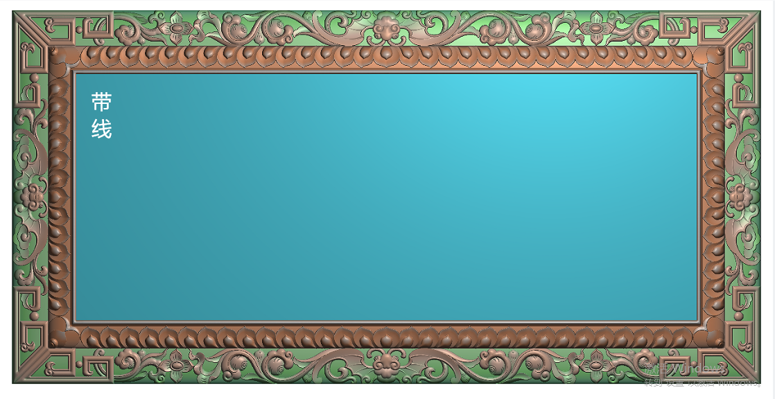 精雕图灰度图浮雕图精品带线洋花草花藏式香草蝙蝠莲花边框840x42