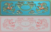 精雕图灰度图浮雕图精品蝙蝠祥云抽斗围板抽屉拉手扣手横388x119