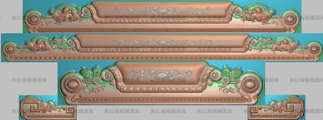 精雕图石榴边脑灰度浮雕精品桃子花鸟石榴兰亭序沙发123人椅靠头