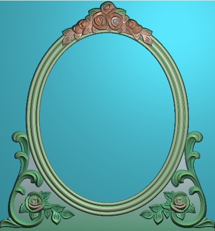 精雕图灰度图浮雕图洋花玫瑰梳妆镜框 欧式卫浴梳妆台镜子边框