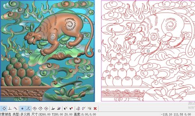 精雕图藏式动物老鼠祥云火焰宝镂空竖花板门板荷花鼠宝灰度浮雕图