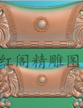 精雕图新款大奔大象沙发床椅脑灰度寿桃浮雕精品象头如意桃子靠头