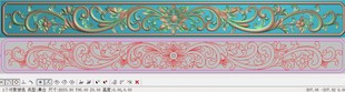 精雕图浮雕欧式洋花长条横板草花围板腰线衣柜顶花门头贴花933x95