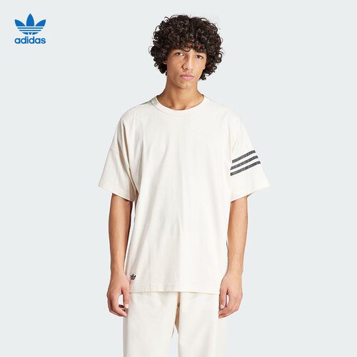 adidas阿迪达斯正品舒适运动短袖T恤三条纹三叶草半袖IV5354