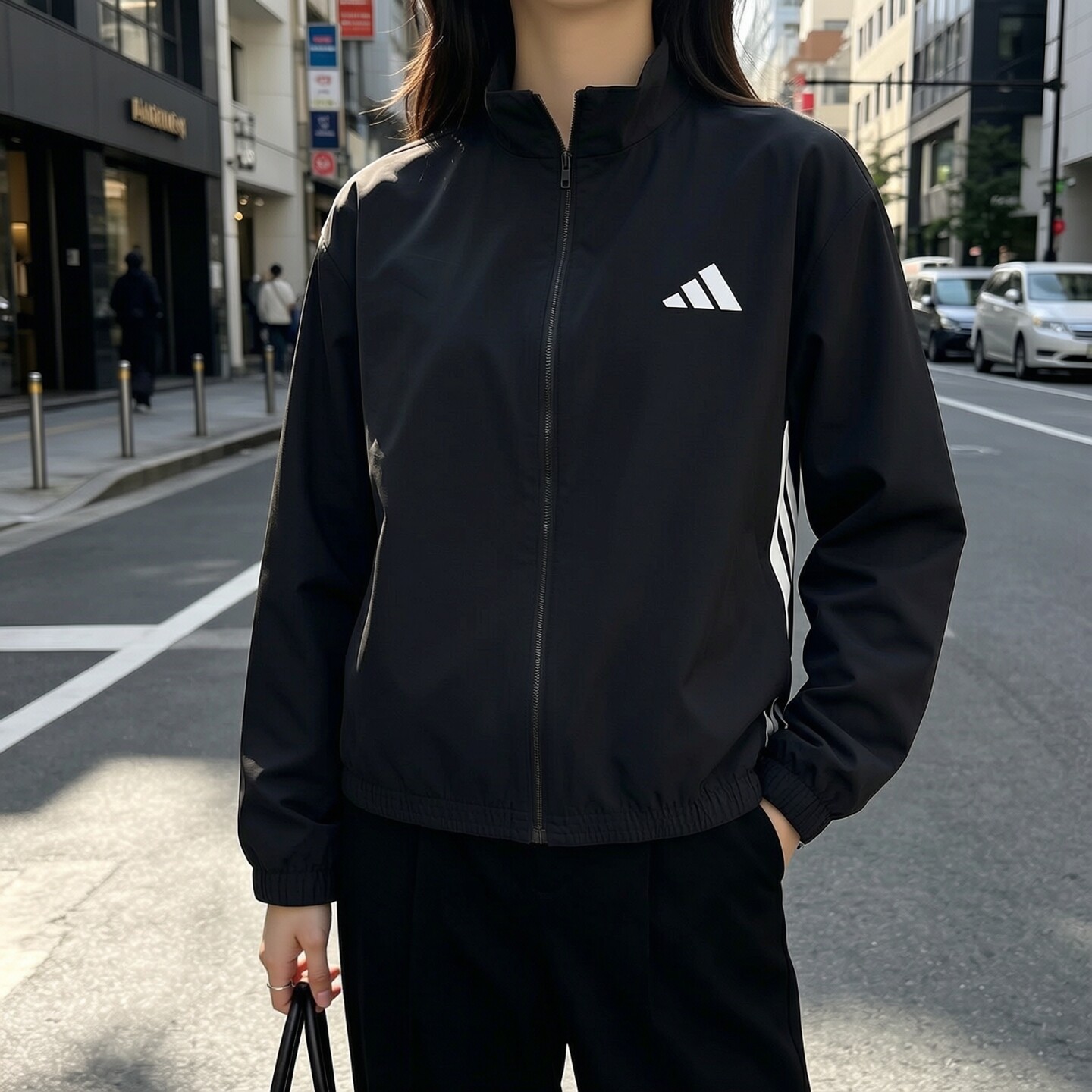 阿迪达斯立领外套女防风衣秋季新款棒球梭织透气休闲短款宽松夹克