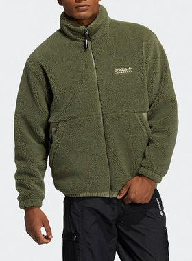 adidas阿迪达斯三叶草男装正品冬季新款摇粒绒外套立领夹克HC0365