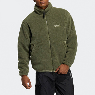 adidas阿迪达斯三叶草男装正品冬季新款摇粒绒外套立领夹克HC0365