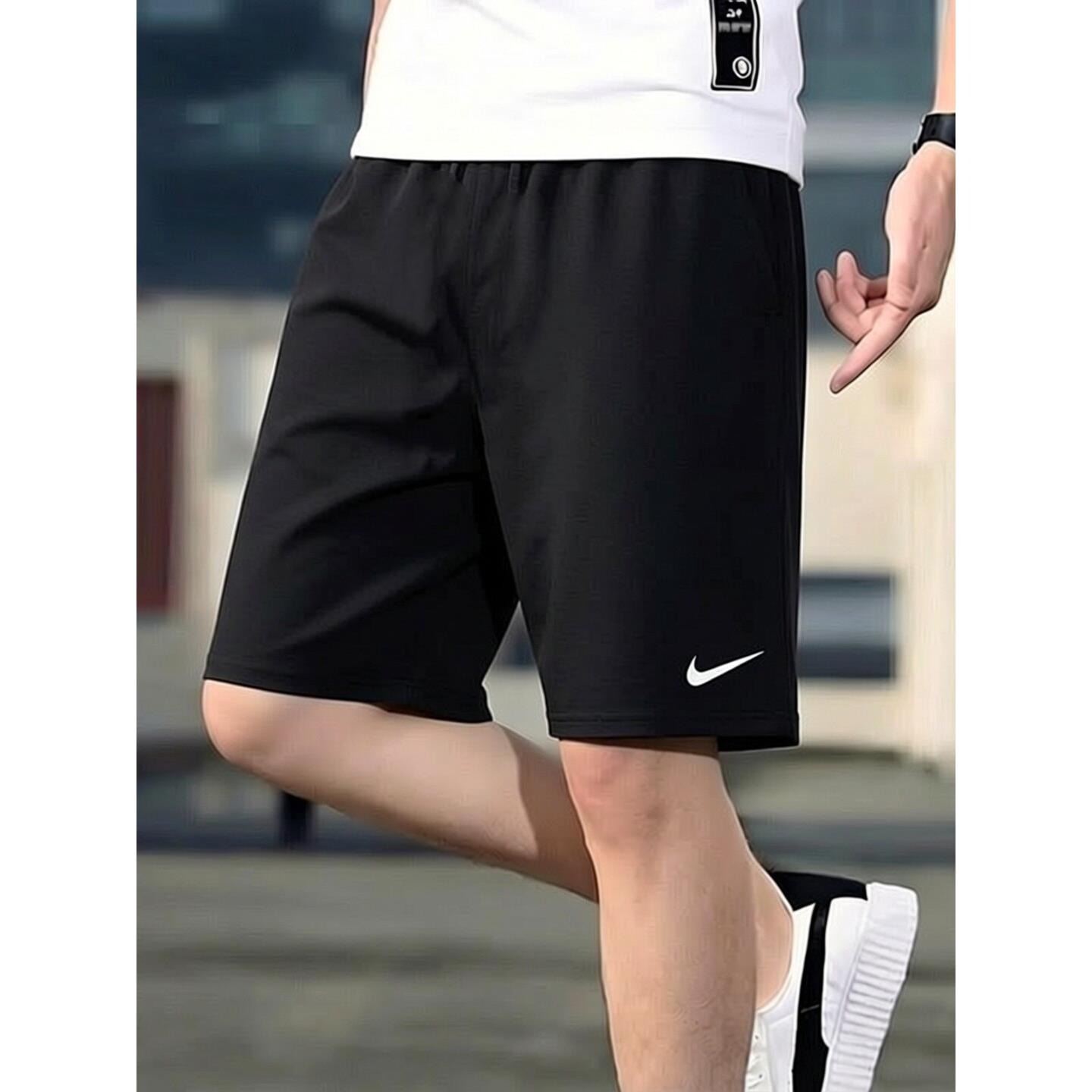 Nike耐克正品冰丝短裤健身裤子速干跑步五分裤黑色运动裤透气男裤