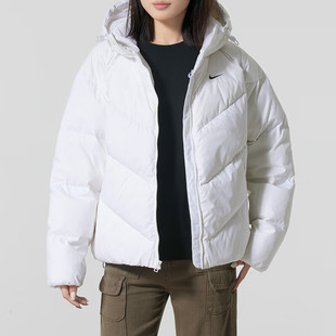 Nike耐克短款羽绒服正品女子外套冬季新款跑步运动服厚款连帽上衣