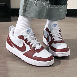 白红色低帮板鞋Nike耐克鞋子正品简版空军一号女鞋新款轻便运动鞋