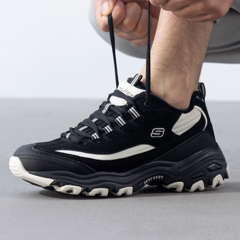 斯凯奇男鞋冬季正品加绒熊猫鞋缓震运动鞋保暖休闲鞋8942