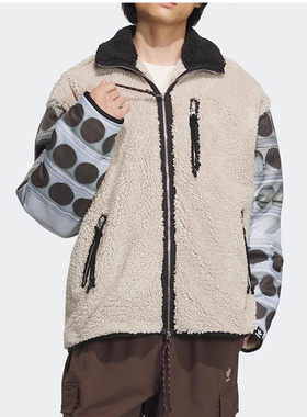 Adidas阿迪达斯三叶草SFTM男羊羔绒保暖时尚运动休闲外套IY9514