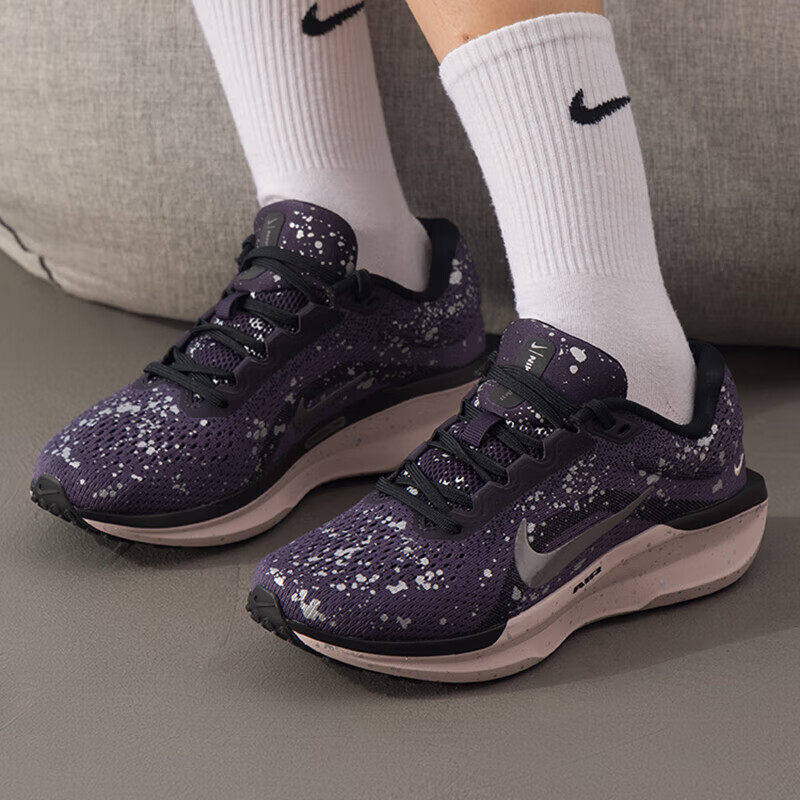 Nike耐克鞋子正品紫色女鞋厚底运动鞋正品年正品跑步鞋网鞋IB1839