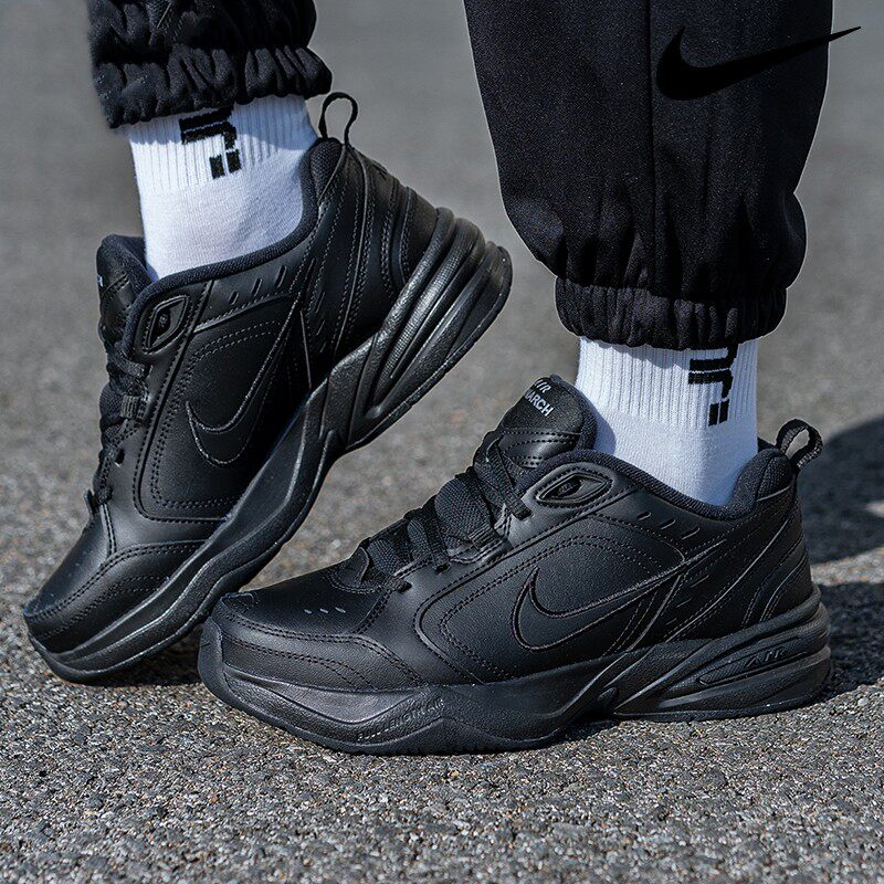 Nike耐克鞋子厚底老爹鞋正品黑武士男鞋冬季新款跑步鞋皮面运动鞋