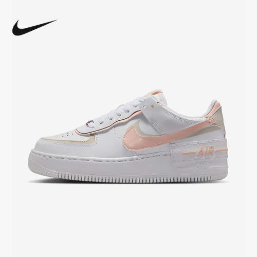 Nike耐克女鞋Air Force 1空军一号AF1粉白厚底休闲板鞋CI0919-121