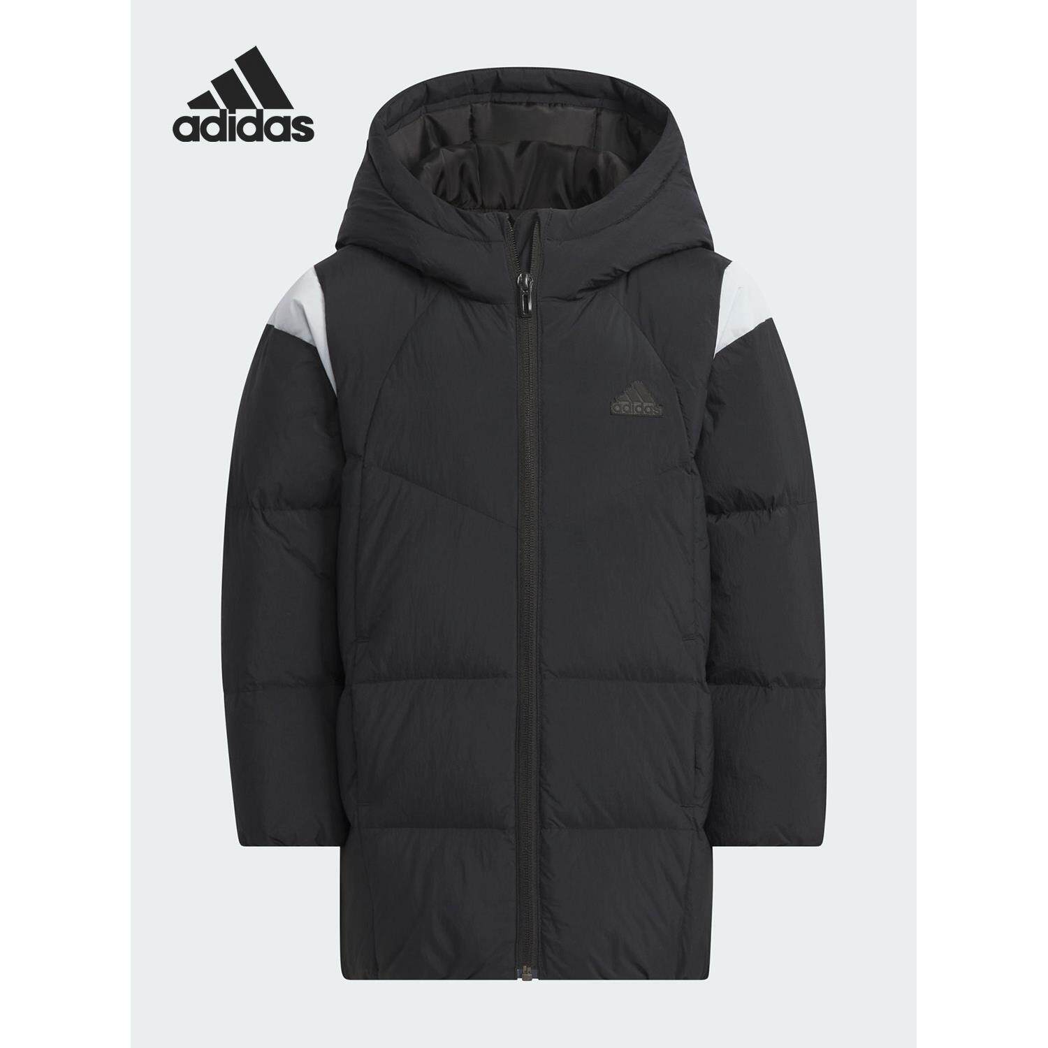 Adidas/阿迪达斯正品新款小童保暖休闲连帽鸭绒羽绒服JM7211