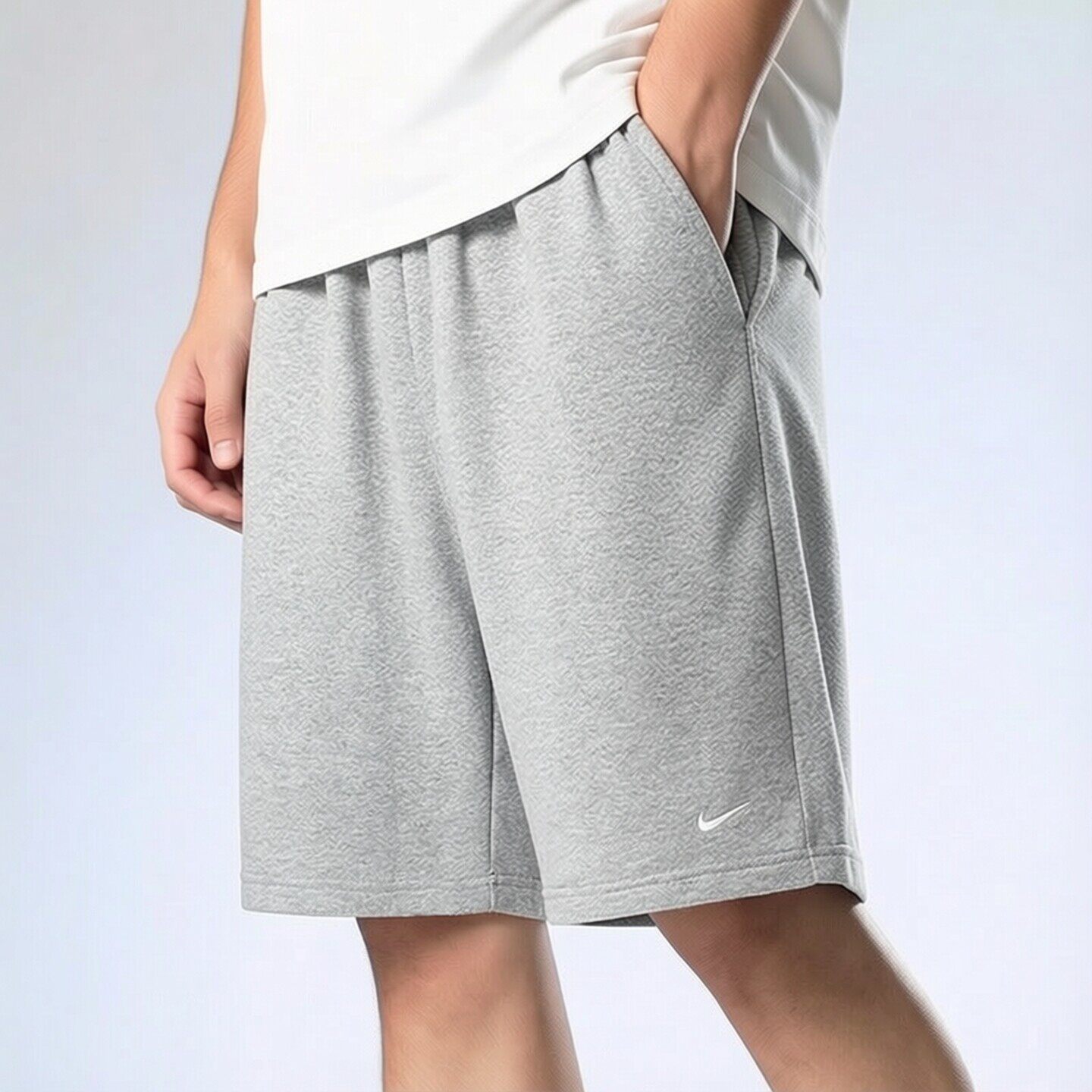 Nike耐克正品灰色裤子夏季新款针织运动裤棉质男裤透气健身五分裤
