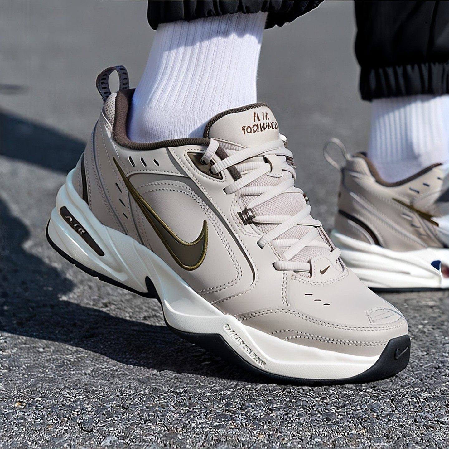 NIKE耐克皮面鞋子正品AIR MONARCH男鞋老爹鞋运动鞋休闲跑步鞋