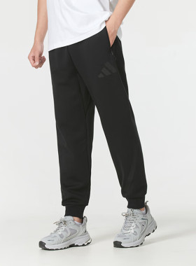Adidas阿迪达斯针织长裤男子24秋季宽松运动裤跑步休闲裤子JD9599